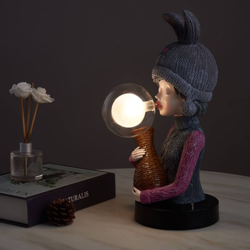 Lampe de bureau Lighteme Rabbit Ear Bubble Girl