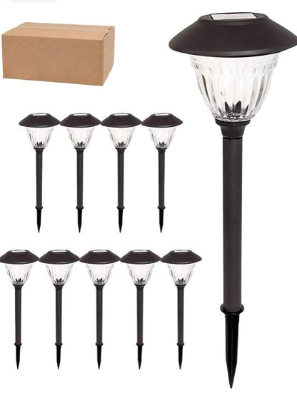 Lighteme 10er-Pack Solar-LED-Wegeleuchten für den Außenbereich, Edelstahl 