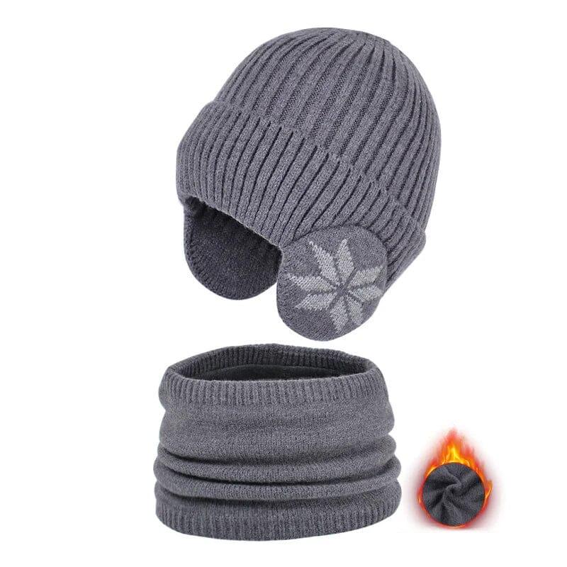 Bonnet chauffant Lighteme pour l'hiver, bonnet, écharpe, ensemble bonnet en tricot chaud