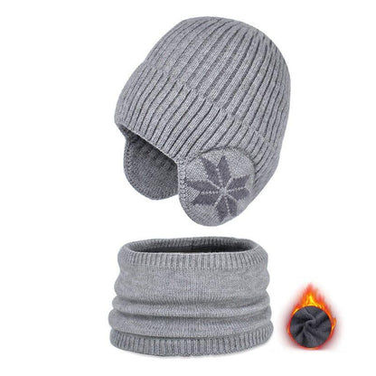 Bonnet chauffant Lighteme pour l'hiver, bonnet, écharpe, ensemble bonnet en tricot chaud