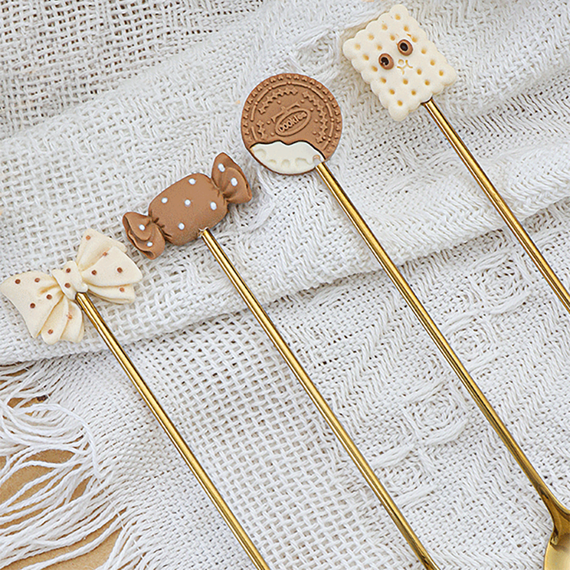 Lighteme Cartoon Snack Stainless Steel Dessert Spoon 4Pcs Set
