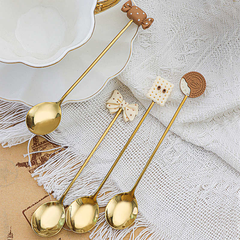 Lighteme Cartoon Snack Stainless Steel Dessert Spoon 4Pcs Set