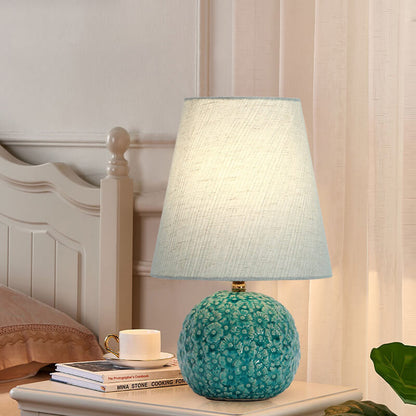Lighteme Keramik-Tischlampe mit geschnitzter Blume