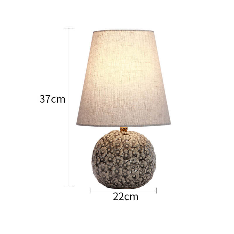 Lighteme Keramik-Tischlampe mit geschnitzter Blume