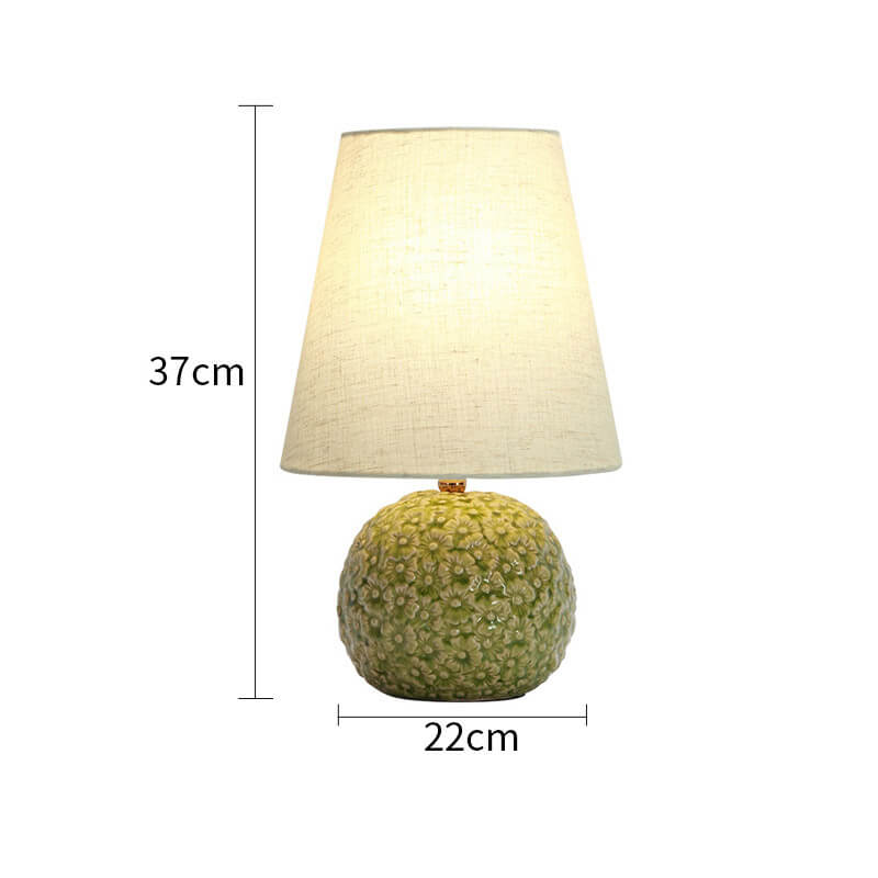 Lighteme Keramik-Tischlampe mit geschnitzter Blume