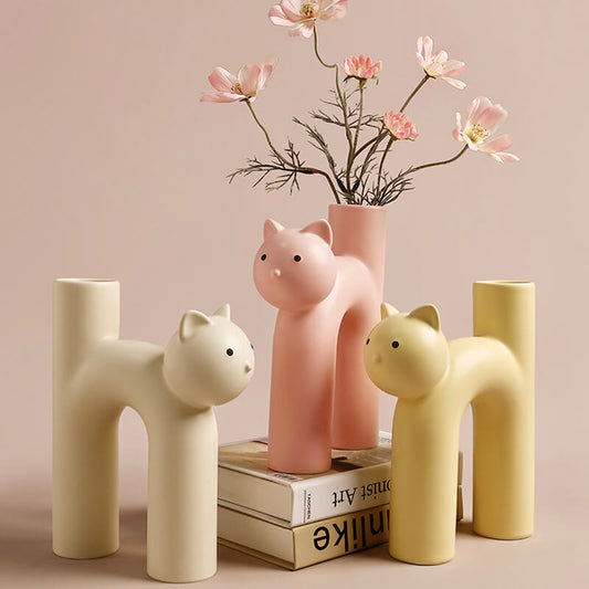 Vase en céramique en forme de chat Lighteme