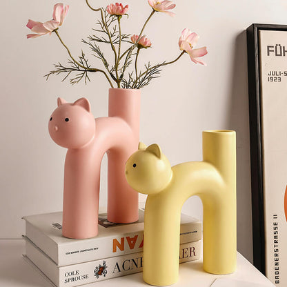 Vase en céramique en forme de chat Lighteme