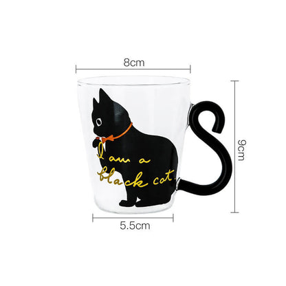 Tasse en verre Lighteme avec anse en forme de queue de chat