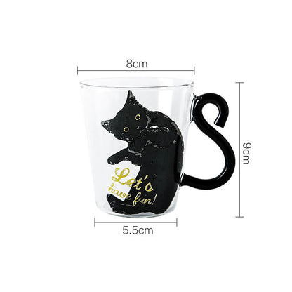 Tasse en verre Lighteme avec anse en forme de queue de chat