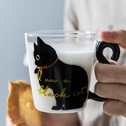 Tasse en verre Lighteme avec anse en forme de queue de chat