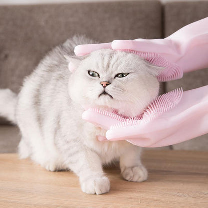 Gant de massage Lighteme pour le bain et l'épilation des chats (2 couleurs)