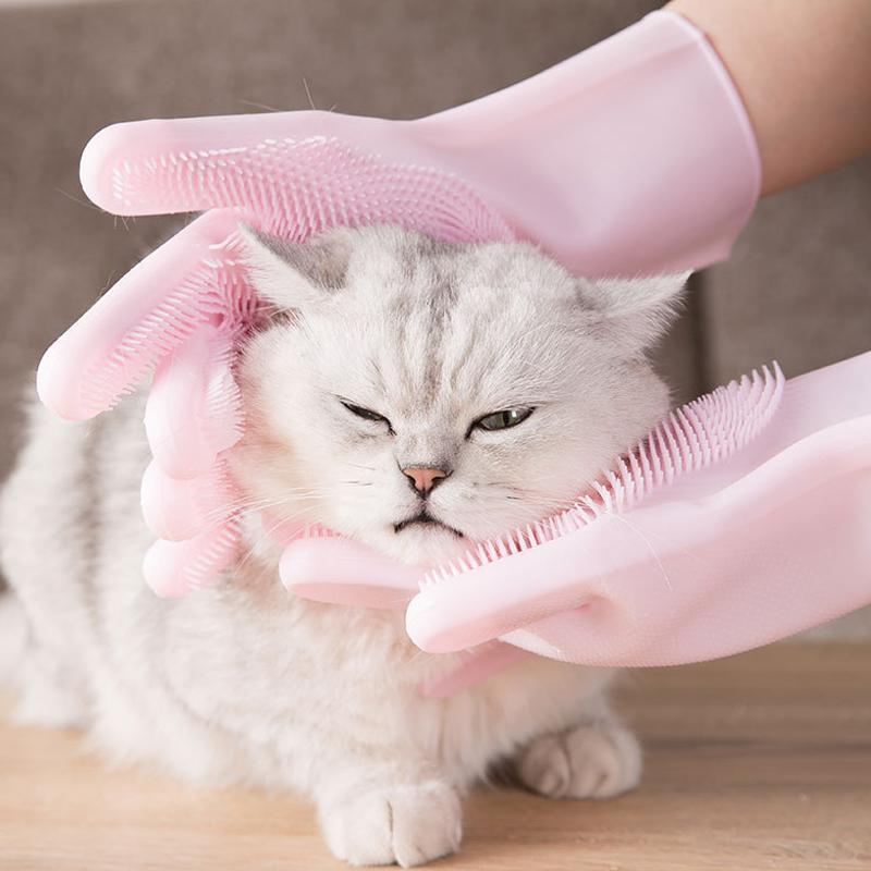 Gant de massage Lighteme pour le bain et l'épilation des chats (2 couleurs)