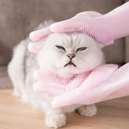 Gant de massage Lighteme pour le bain et l'épilation des chats (2 couleurs)
