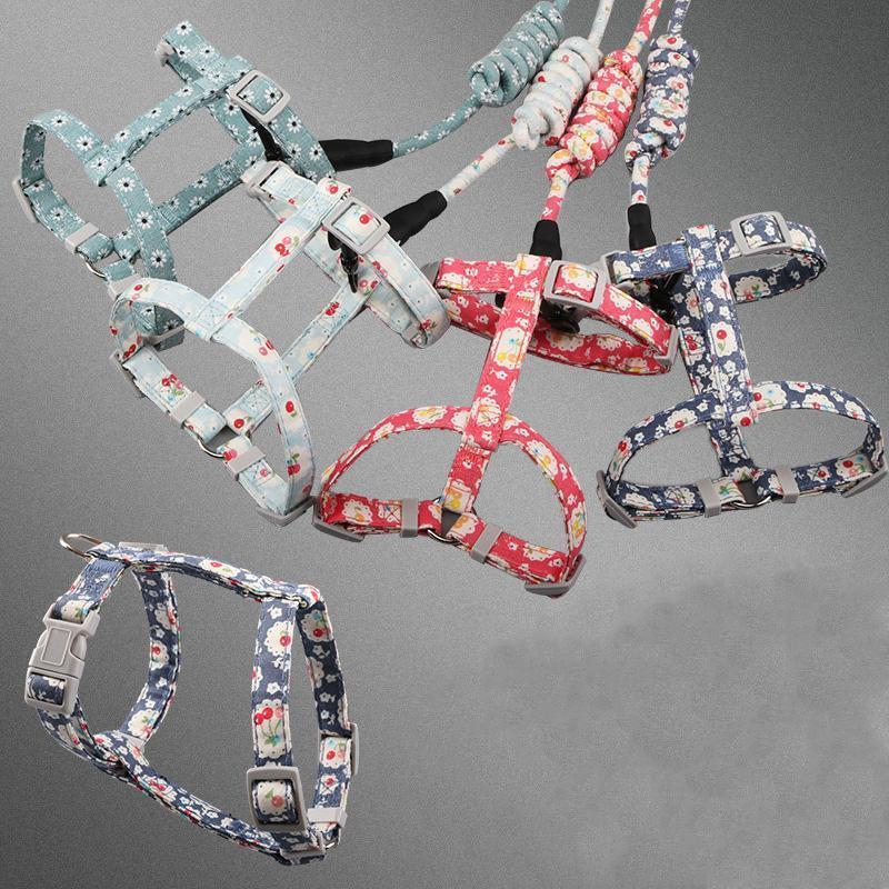 Lighteme Cat Chest Back Floral Traction Belt (4 colors & 2 sizes)