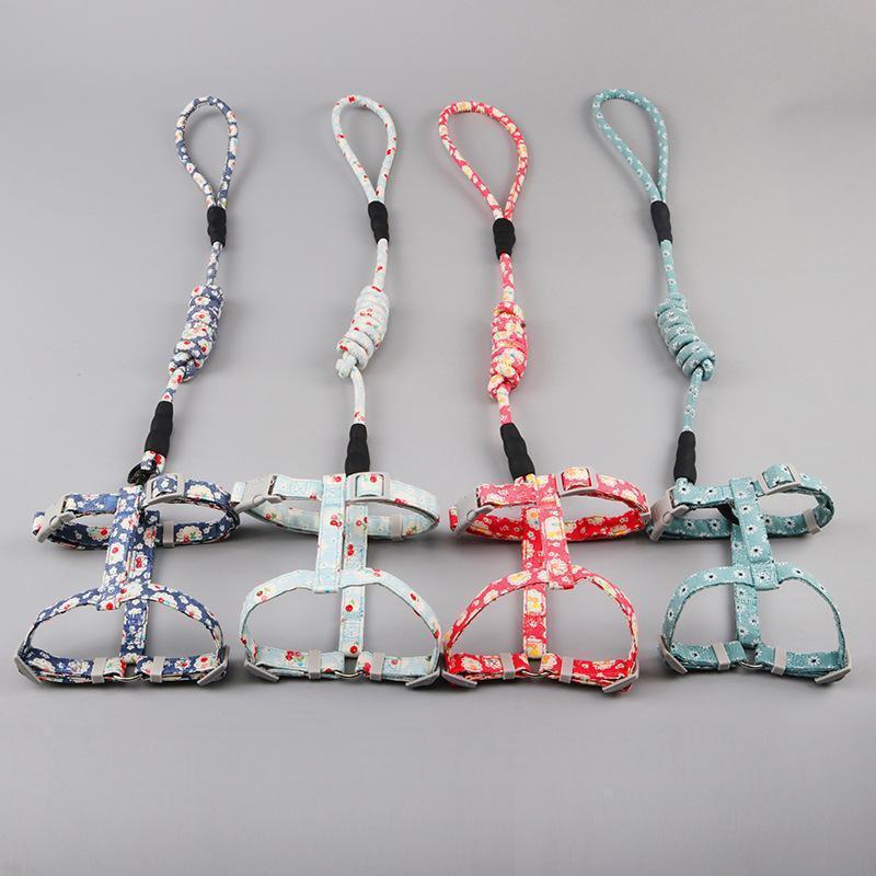 Lighteme Cat Chest Back Floral Traction Belt (4 colors & 2 sizes)