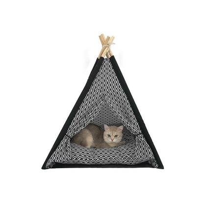 Lighteme Katzenzelt mit Holzhalterung (Tipi)