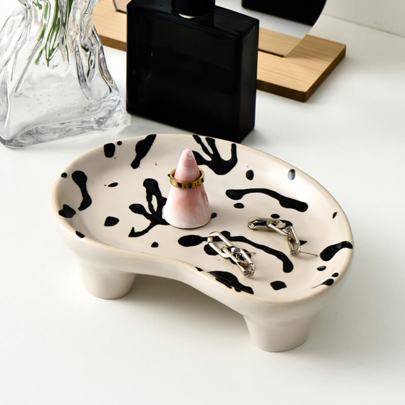 Plateau de rangement de bureau pour bijoux en céramique Lighteme