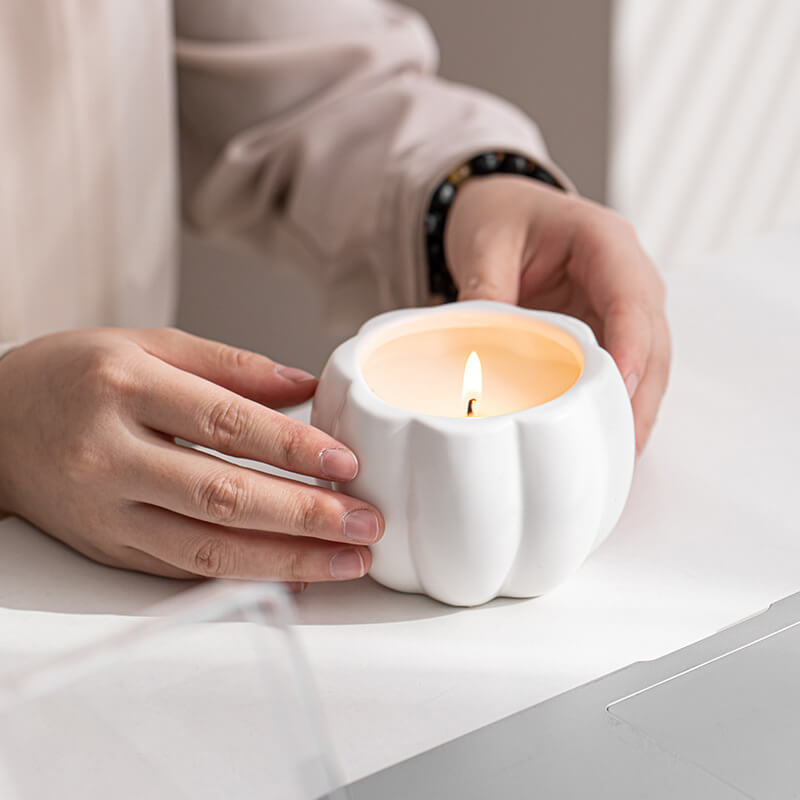 Lighteme Ceramic Pumpkin Candle Cup