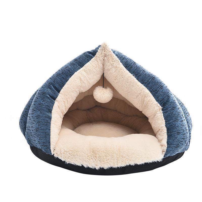 Lighteme Dreieckiges Katzenbett aus Chenille-PV-Fleece (2 Größen)