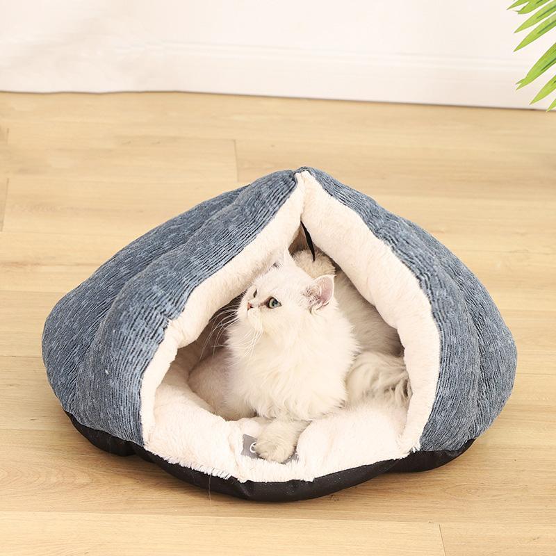 Lighteme Dreieckiges Katzenbett aus Chenille-PV-Fleece (2 Größen)