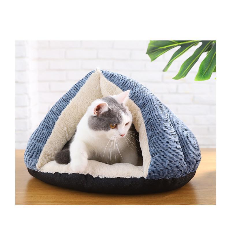 Lighteme Dreieckiges Katzenbett aus Chenille-PV-Fleece (2 Größen)