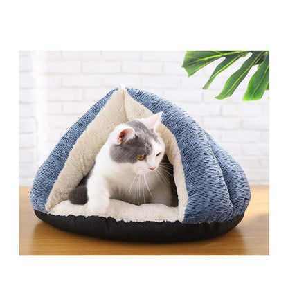 Lighteme Dreieckiges Katzenbett aus Chenille-PV-Fleece (2 Größen)