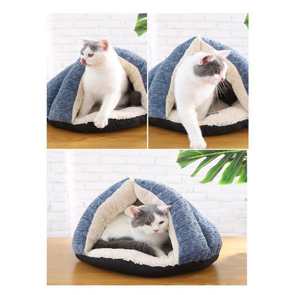 Lighteme Dreieckiges Katzenbett aus Chenille-PV-Fleece (2 Größen)