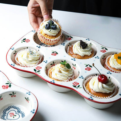 Moule à gâteau en céramique imprimé cerises Lighteme