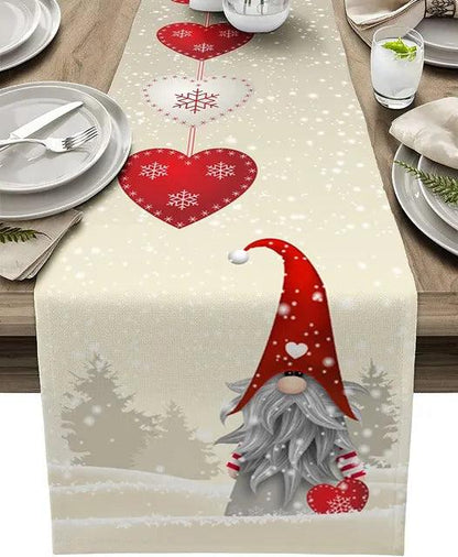 Lighteme Weihnachtstischläufer mit Schneeflockenwichteln, festliche Tischdekoration!