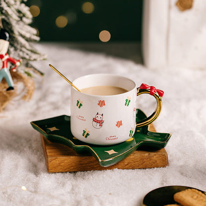 Tasses et soucoupes en céramique de Noël Lighteme
