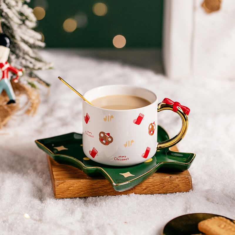 Tasses et soucoupes en céramique de Noël Lighteme