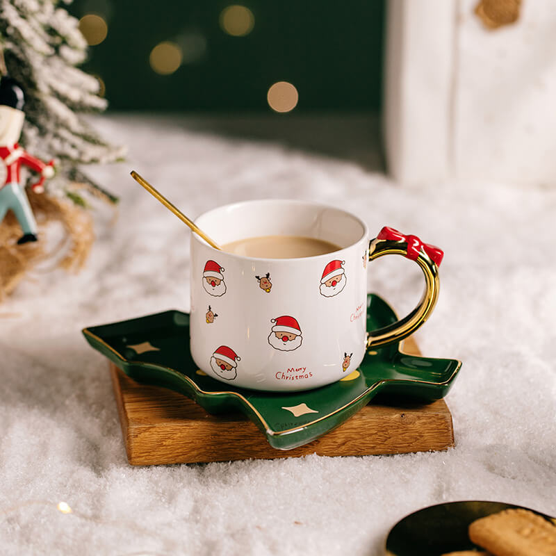 Tasses et soucoupes en céramique de Noël Lighteme