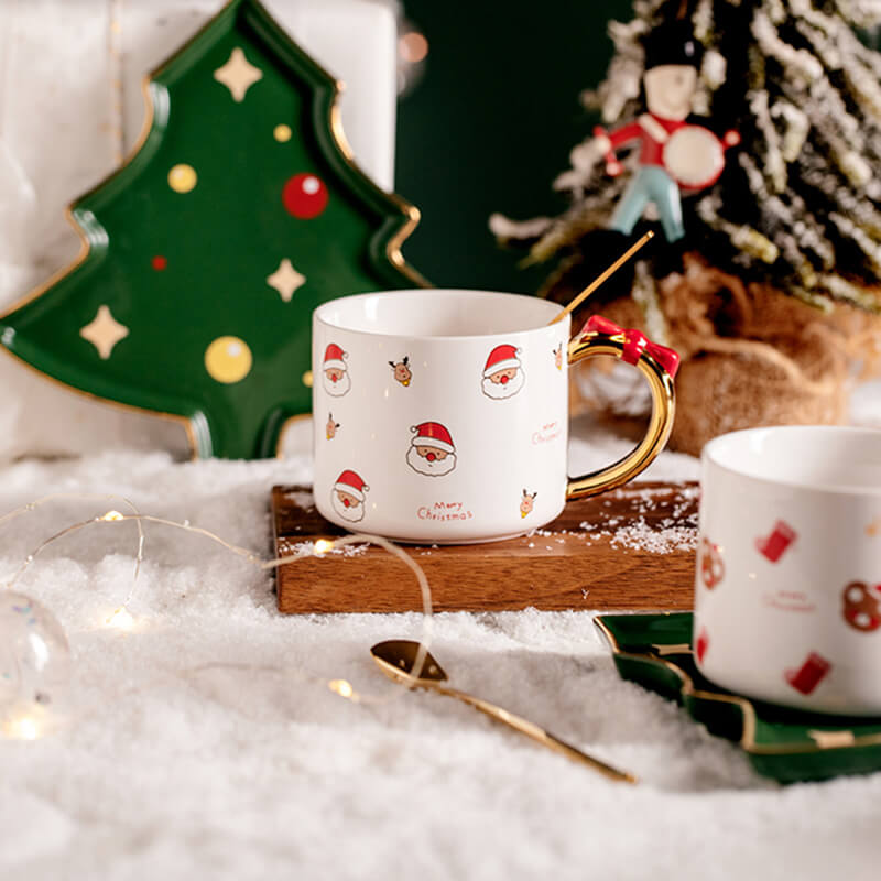 Tasses et soucoupes en céramique de Noël Lighteme
