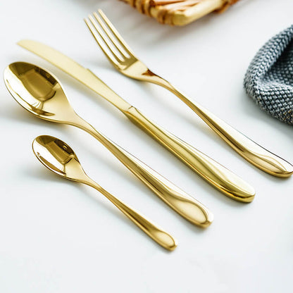 Lighteme Klassisches, schlichtes 4-teiliges Edelstahl-Besteckset