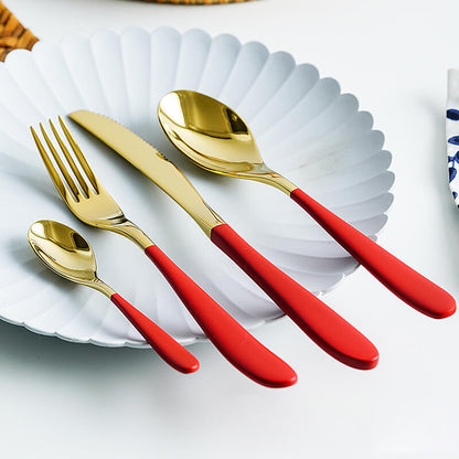 Lighteme Klassisches, schlichtes 4-teiliges Edelstahl-Besteckset