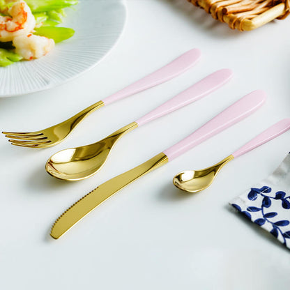 Lighteme Klassisches, schlichtes 4-teiliges Edelstahl-Besteckset