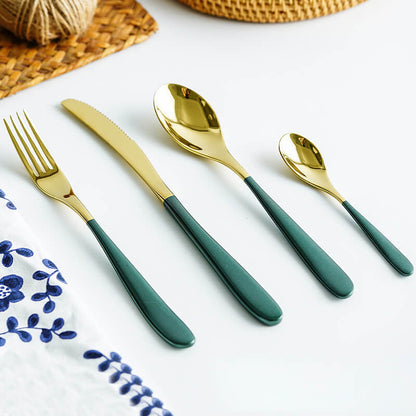 Lighteme Klassisches, schlichtes 4-teiliges Edelstahl-Besteckset