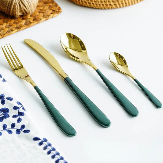 Lighteme Klassisches, schlichtes 4-teiliges Edelstahl-Besteckset