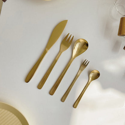 Lighteme Klassisches, schlichtes 5-teiliges Edelstahl-Besteckset