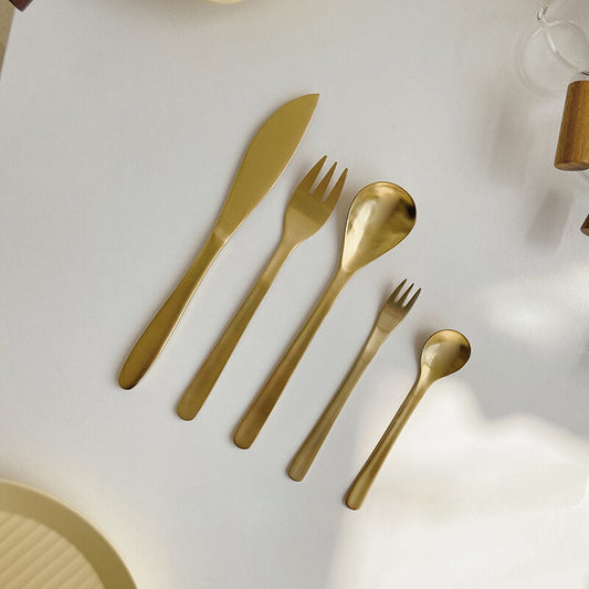 Lighteme Klassisches, schlichtes 5-teiliges Edelstahl-Besteckset