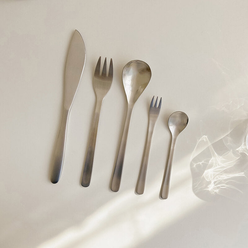 Lighteme Klassisches, schlichtes 5-teiliges Edelstahl-Besteckset