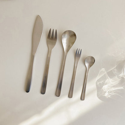 Lighteme Klassisches, schlichtes 5-teiliges Edelstahl-Besteckset