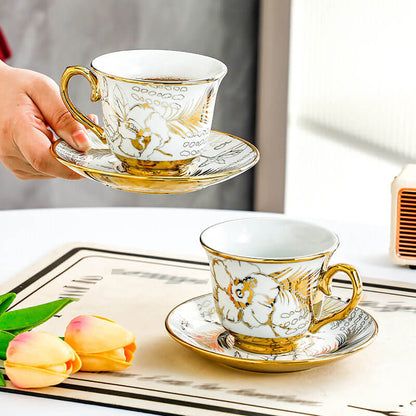 Lighteme Kaffeetassen-Set mit Goldrand
