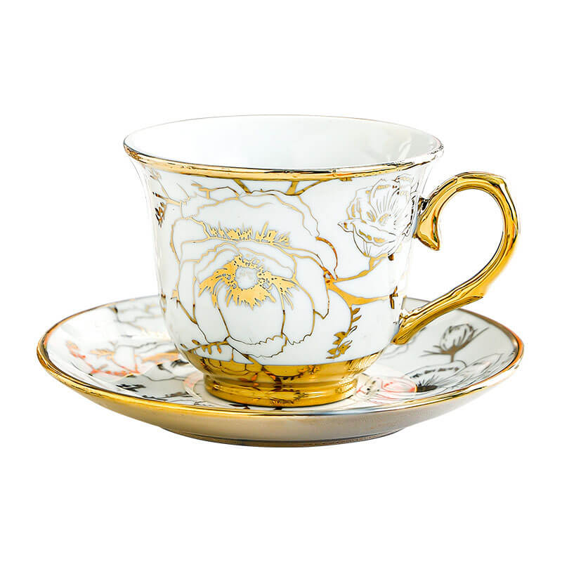 Lighteme Kaffeetassen-Set mit Goldrand