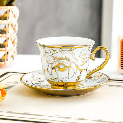 Lighteme Kaffeetassen-Set mit Goldrand