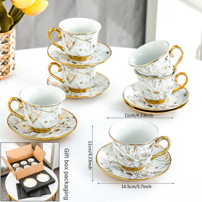 Lighteme Kaffeetassen-Set mit Goldrand