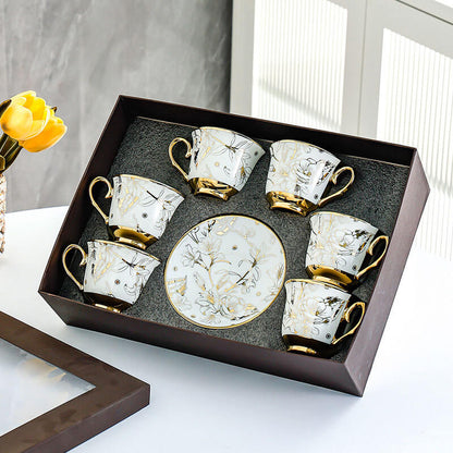 Lighteme Kaffeetassen-Set mit Goldrand