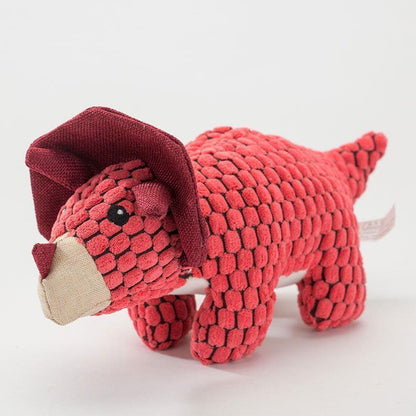 Lighteme Corduroy Triceratops Hunde-Kauspielzeug