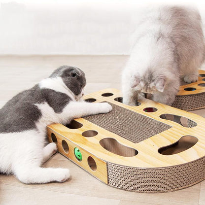 Griffoir pour chat Lighteme en carton ondulé avec balle (4 modèles)