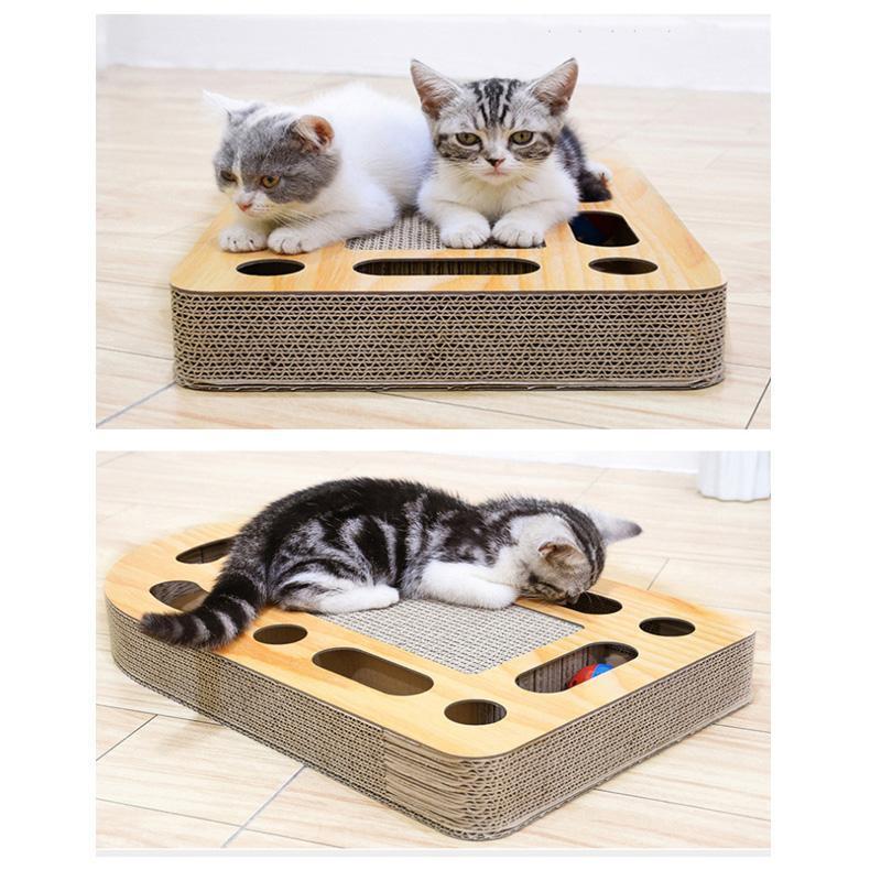 Griffoir pour chat Lighteme en carton ondulé avec balle (4 modèles)
